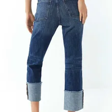 Весна, женские прямые синие джинсы с карманами на молнии, джинсы с высокой талией, женские повседневные винтажные джинсы-бойфренды, корейская мода