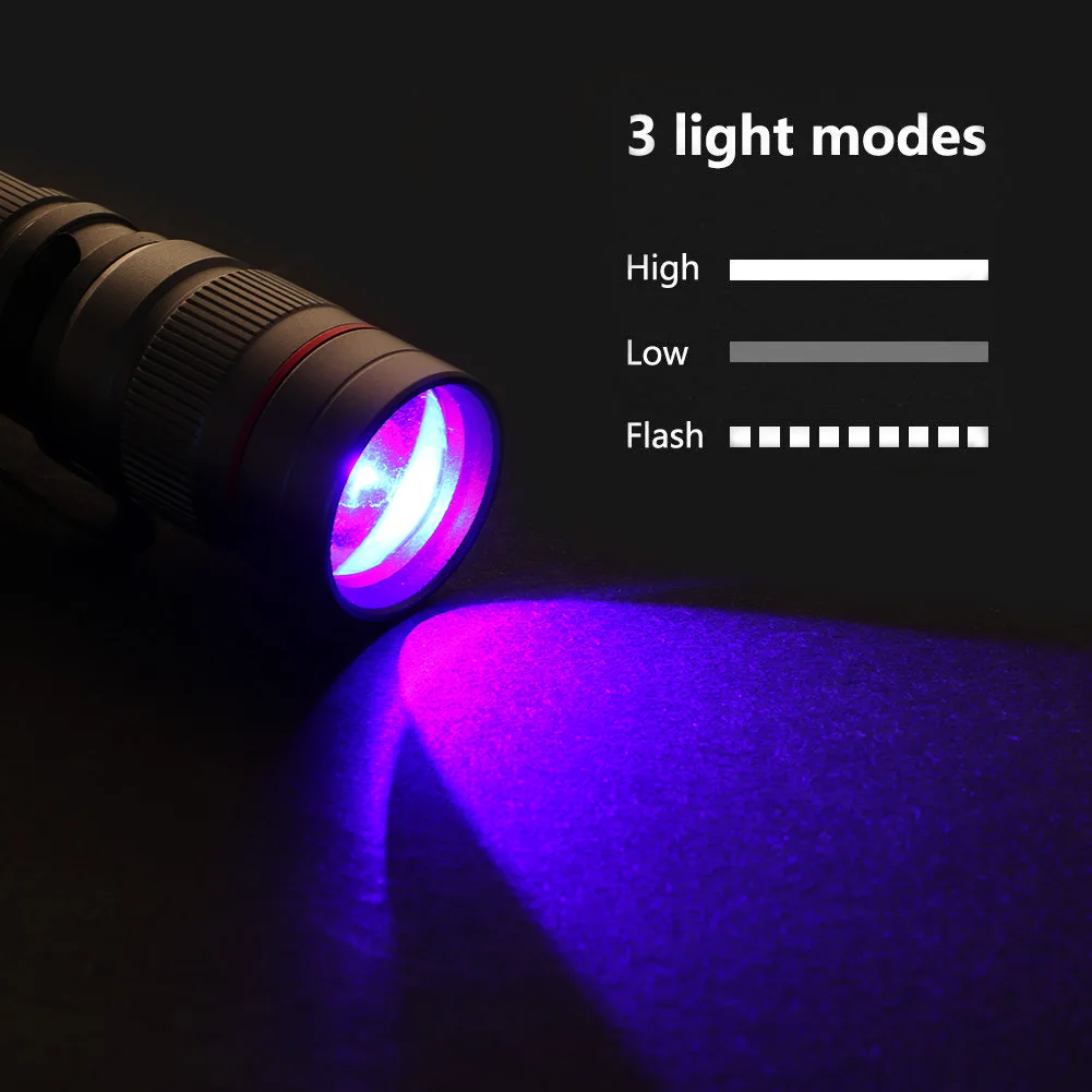 Sanyi масштабируемый УФ-вспышка светильник с 3 режимами светодиодный фонарь ультрафиолетовый светильник УФ 395nm фиолетовый лампа для маркер с невидимыми чернилами Checker обнаружения