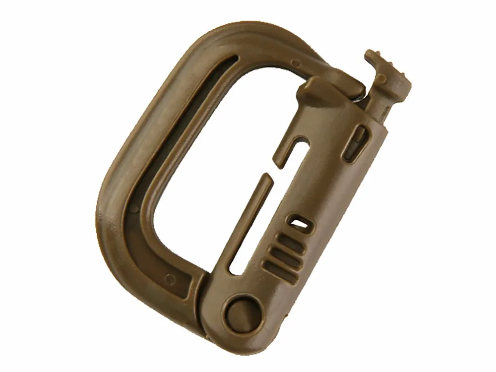 

5 Pcs Plastic Climbing Hiking D-Ring Key Chain Clip Col Tan