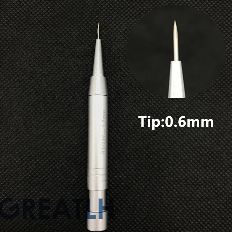 Лучший 0,6 мм вручную имплантированные инструменты для наращивания волос для бровей инструмент для трансплантации волос ручка для волосяного фолликула посадочные наконечники для ручек - Цвет: 1set - 0.6mm