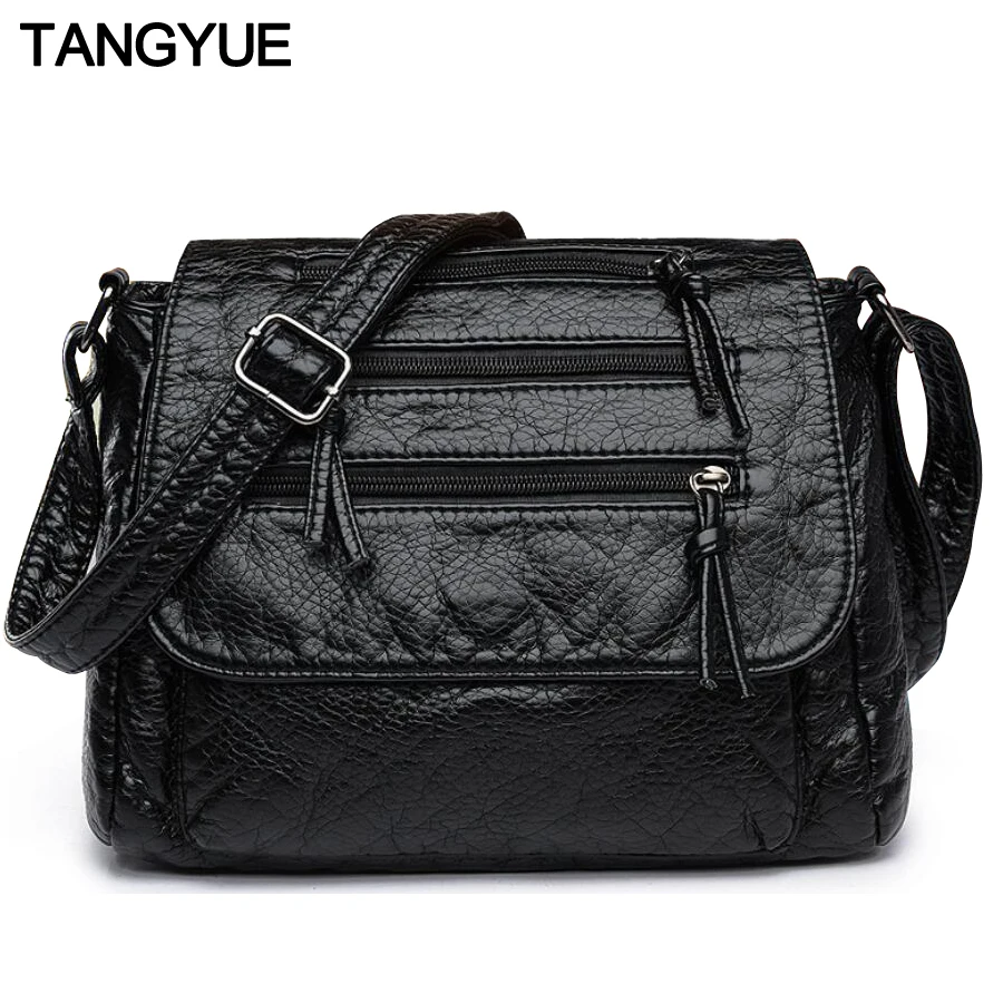 0 : Buy TANGYUE Messenger Bag Women&#39;s Shoulder Bag Female Leather Small Black ...