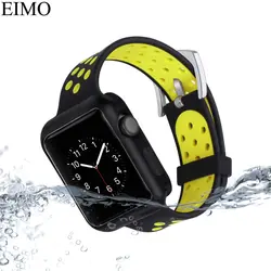 EIMO силиконовый ремешок для Apple Watch Sport series 3 2 1 42 мм 38 мм двухцветный браслет браслет ремешок для часов Iwatch аксессуары