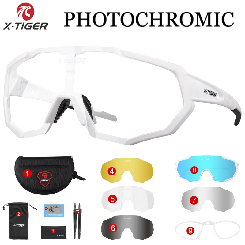 X-TIGER Pro, женские поляризованные и фотохромные очки для велоспорта, очки для спорта на открытом воздухе, MTB, велосипедные солнцезащитные очки, велосипедные очки - Цвет: X-YJ-JPC06-5P