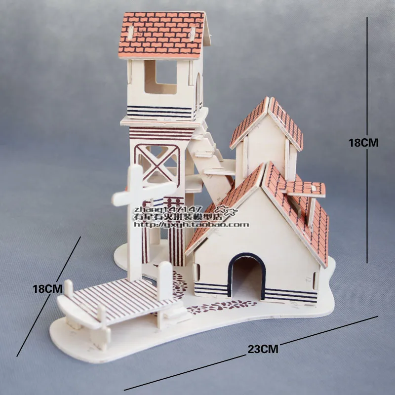 3D деревянная головоломка, строительная модель, деревянный дом, вилла, архитектура, подарок для ребенка, ручная работа, сборная игра, набор для строительства деревянных изделий, 1 шт