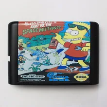 The Simpsons Bart Vs. The Space m'jtans 16 bit MD игровая карта для sega Mega Drive для Genesis