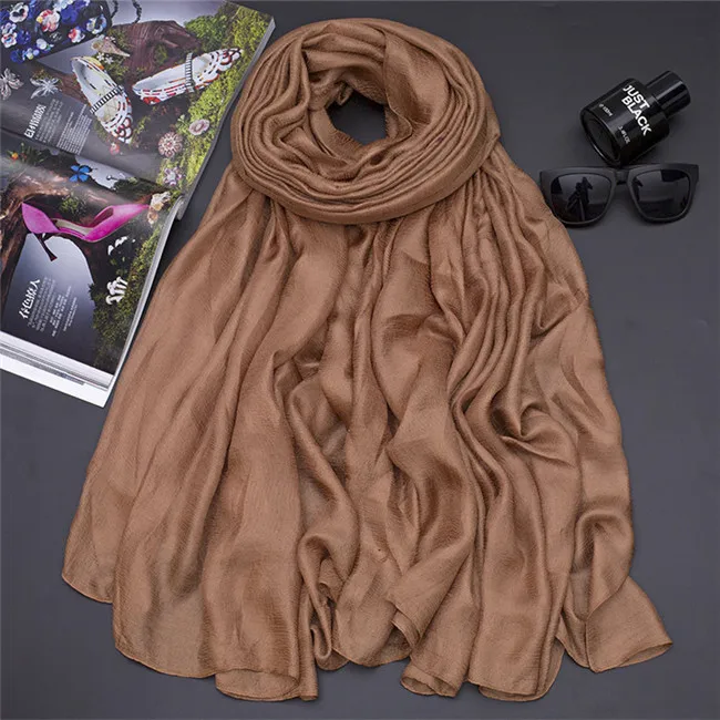 Льняной шарф женский длинный дизайн сплошной цвет накидка весна и осень жидкое пляжное полотенце накидка Летний Шелковый шарф