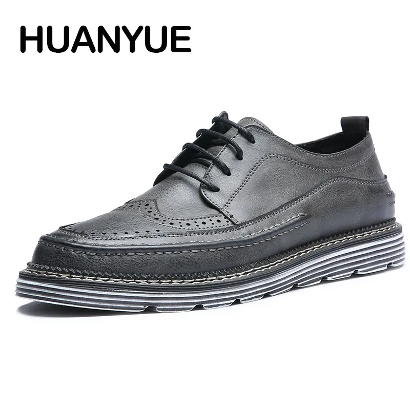 

Spring Autumn Men Shoes Breathable Low Men Casual Shoes Leather Lace-Up Mens Business Shoes Flat Shoes For Men Zapatillas Hombre