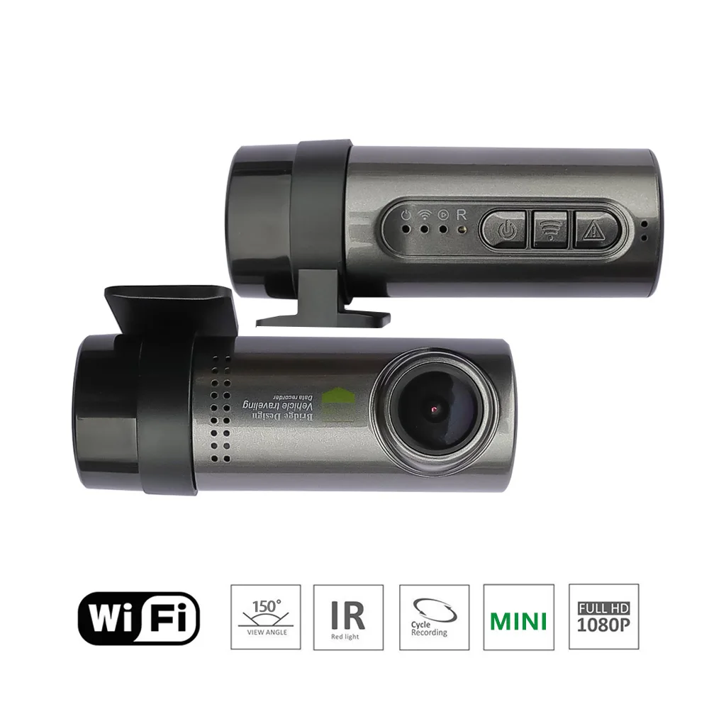 Full Hd1080p Автомобильный видеорегистратор ночного видения Wifi камера беспроводной