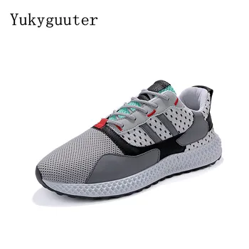 

Men Running Shoes Sports Sneakers Flats Breathable 2019 Summer Mesh Walking Man Athletic Lace Up High Quality Comfortable