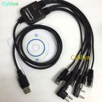 

by dhl or ems 100pcs 2018 NEW 8 in 1 USB Programming Cable for kenwood baofeng motorola yaesu for icom Handy walkie talkie