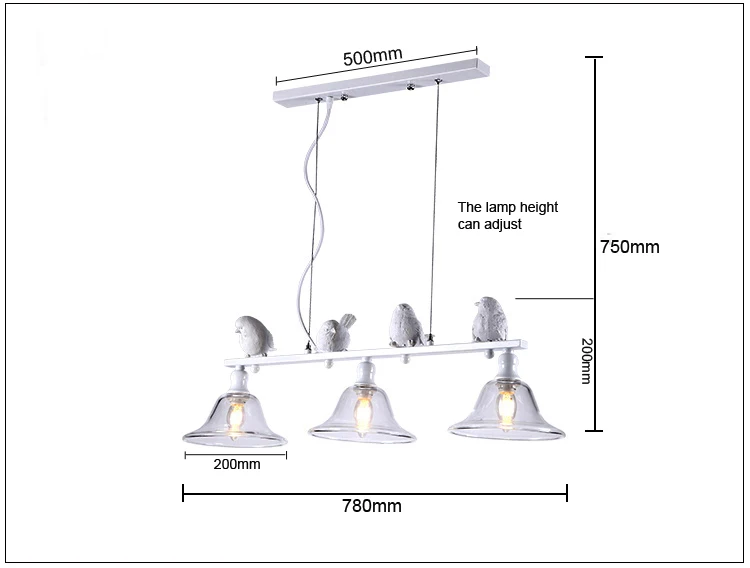 Дизайнерский подвесной светильник в стиле буфета с птицами, креативный дизайн современного искусства, светодиодный светильник из кованого железа