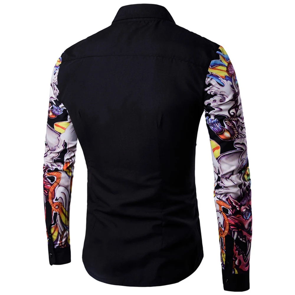 Men's Long Sleeve Floral Print Slim Fit Casual Dress Shirt Fashion Shirt for Men image 5