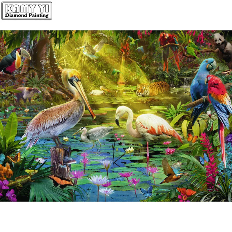 Full Square/Round Drill 5D DIY Diamond Egret bird 3D Embroidery Cross Stitch Mosaic Rhinestone Decor HYY | Дом и сад