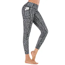 Новые Сексуальные леопардовые 3D печати сшивание дышащие спортивные беговые штаны модные фитнес тренировки брюки для женщин с карманом для мобильного телефона