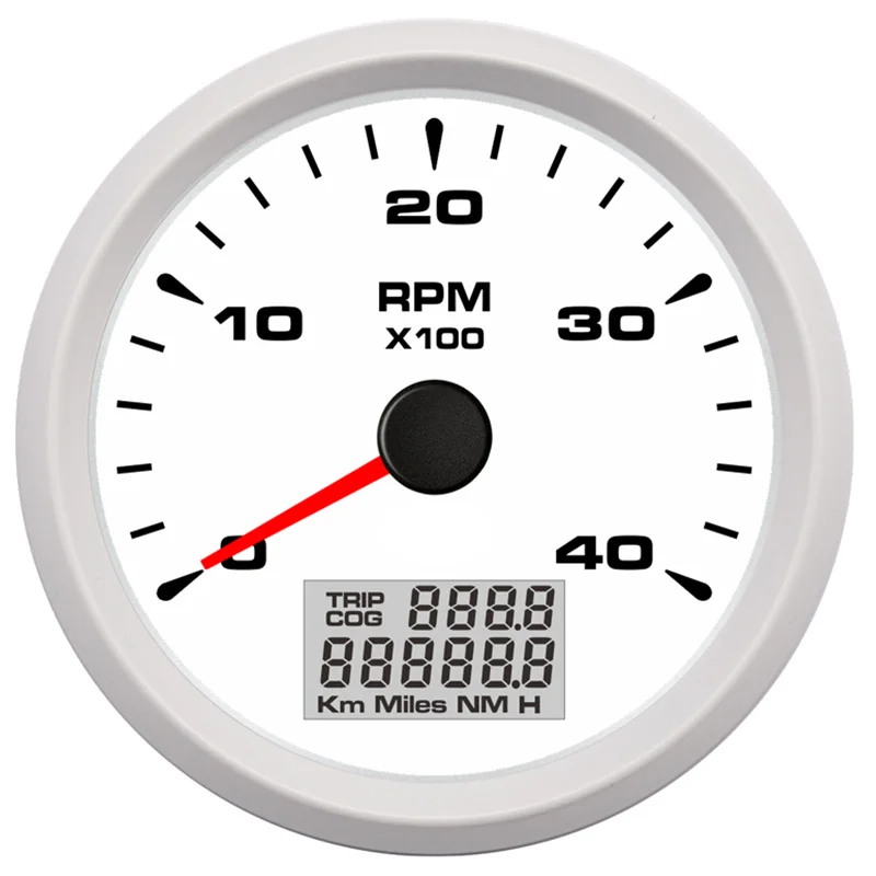85 мм Тахометр 4K об/мин Калибр метр с 8 цветов светодиодный подсветка 12 в 24 В для лодки автомобиля Inboard подвесной двигатель - Цвет: WW