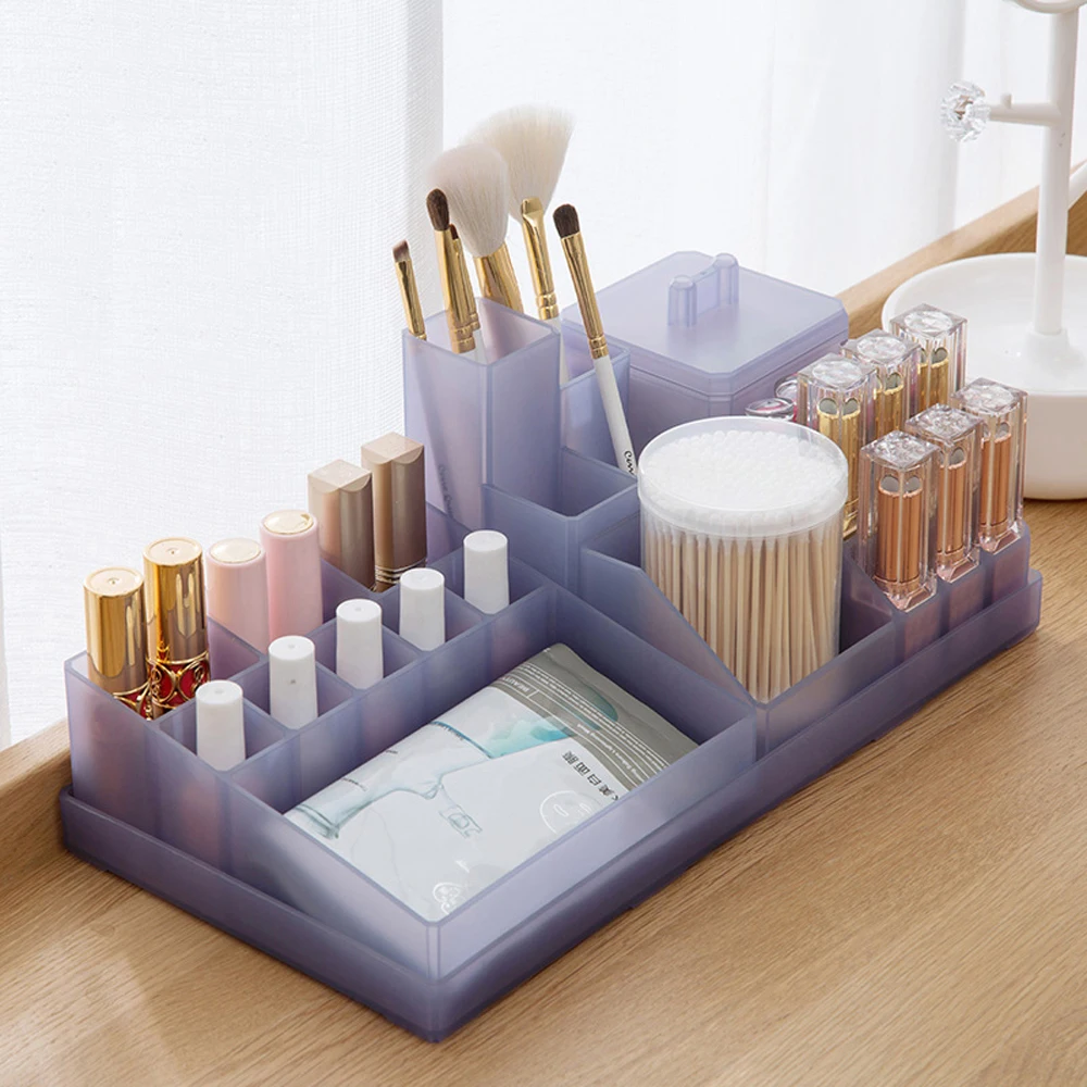 Matte Translucent Desktop Cosmetic Organizer Set of 5 Packs, Makeup