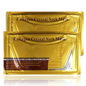 

5pcs/lot Pro Gold Collagen Crystal Neck Mask Collagen Neck Lift Masks Gold Crystal Neck Mask