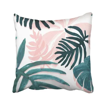 

Throw Pillow Covers vintage Palm Banana leaves popular Pillowcases Polyester 18 x 18 Inch Square With Hidden Zipper Home Sofa C