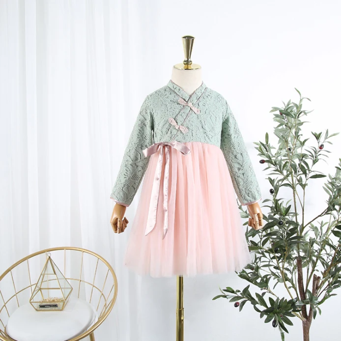 

5315 Chinese Embroidery Princess Toddler Baby Girl Dress Christmas Fall Party Kid Dress For Girl Wholesale Thanksgiving Clothes
