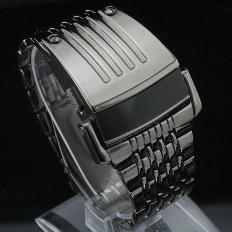 

New Lava Iron Samurai Watch LED Digital Watches Men Sports Watches Stainless Steel Electronic Watches reloj hombre digital 2019