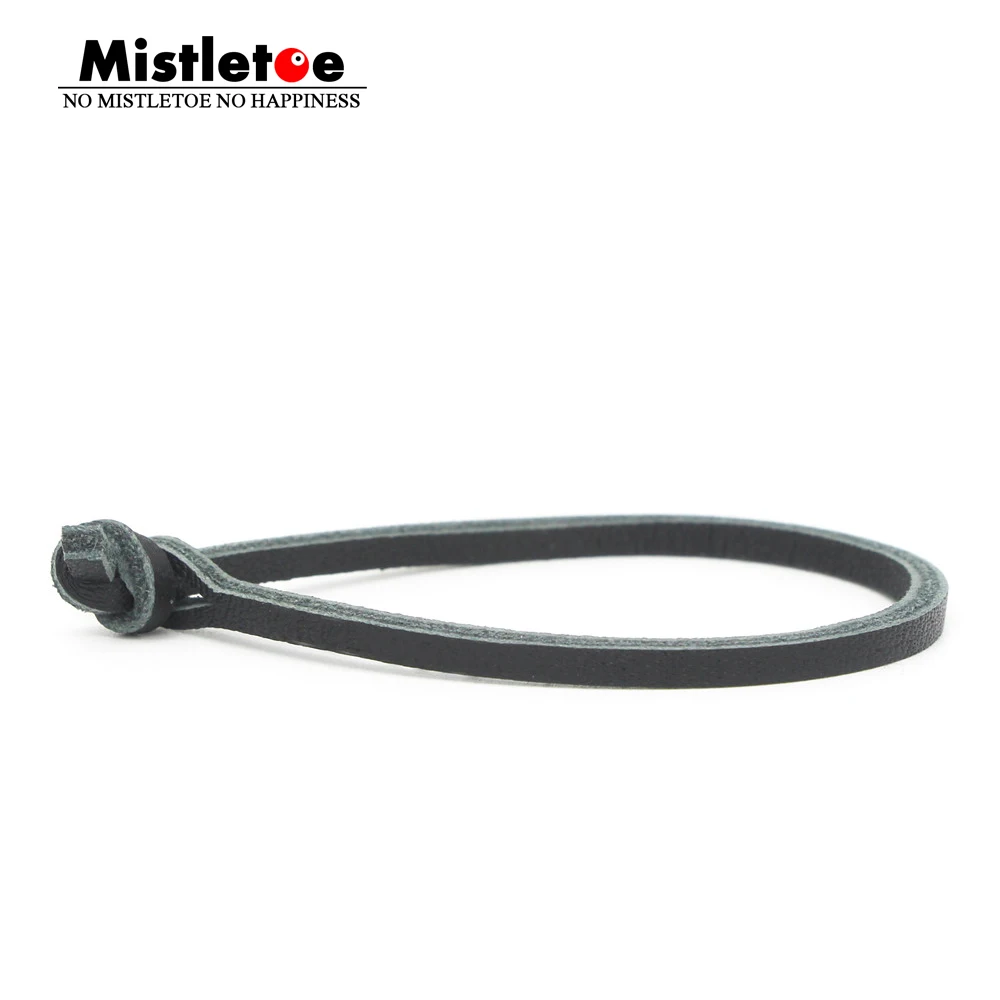

Mistletoe Authentic Leather Black Brown Carving word letters Bracelet Fit Eurpeon Troll Jewelry