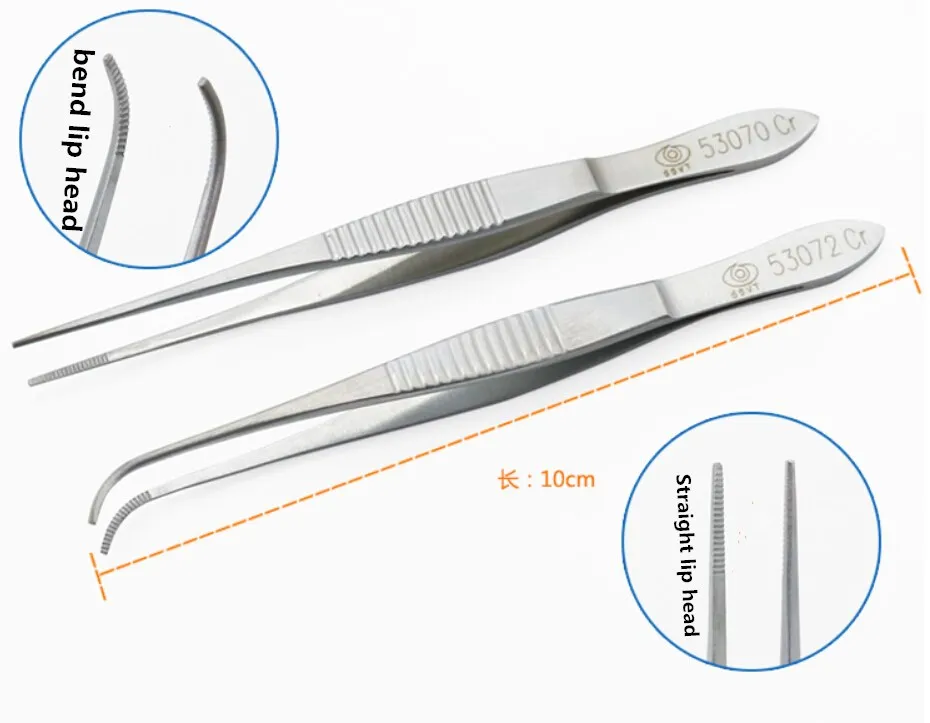 Красота щипцы видения Пинцет глаз применение щипцы прямой/изогнутая головка прямой/крючок с изгибом глаз Пинцет Хирургия инструмент
