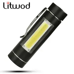 Litwod Z20 светодиодный мини-фонарь светодиодный COB чип 1 режим использования 14500 или AA Батарея для кемпинга рабочей фонарь