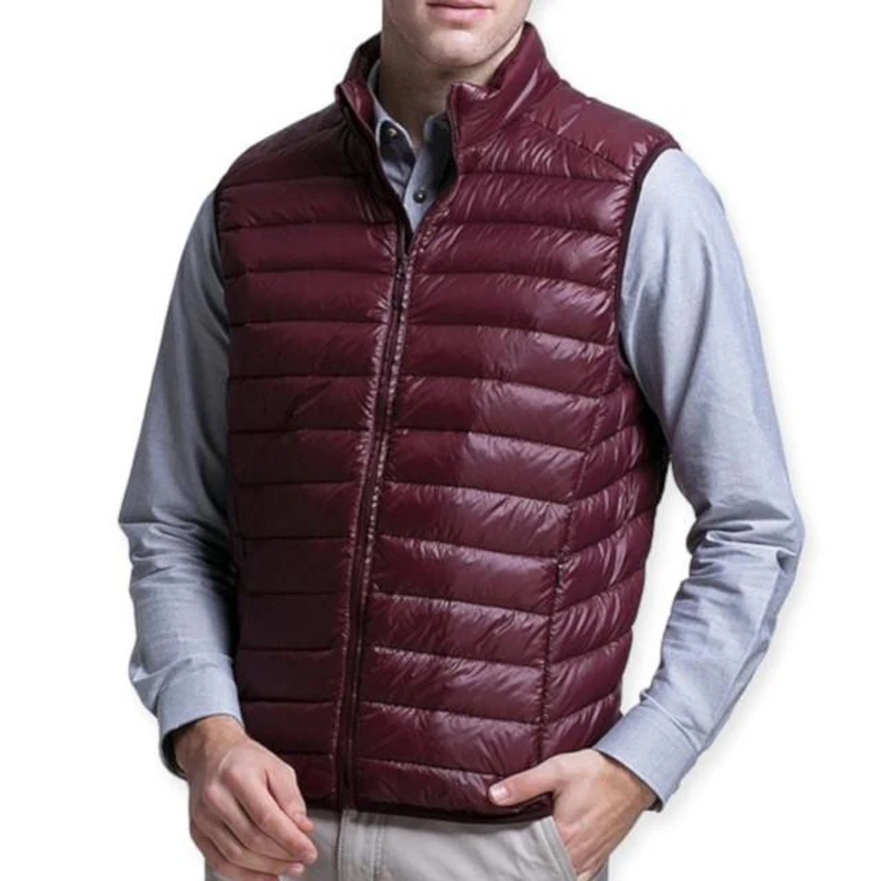 

2018 Winter White Duck Down Jacket Men Sleeveless Vests Mens Lightweight Coats Outwear Men's Soft Warm Ultralight Jackets S-XXXL