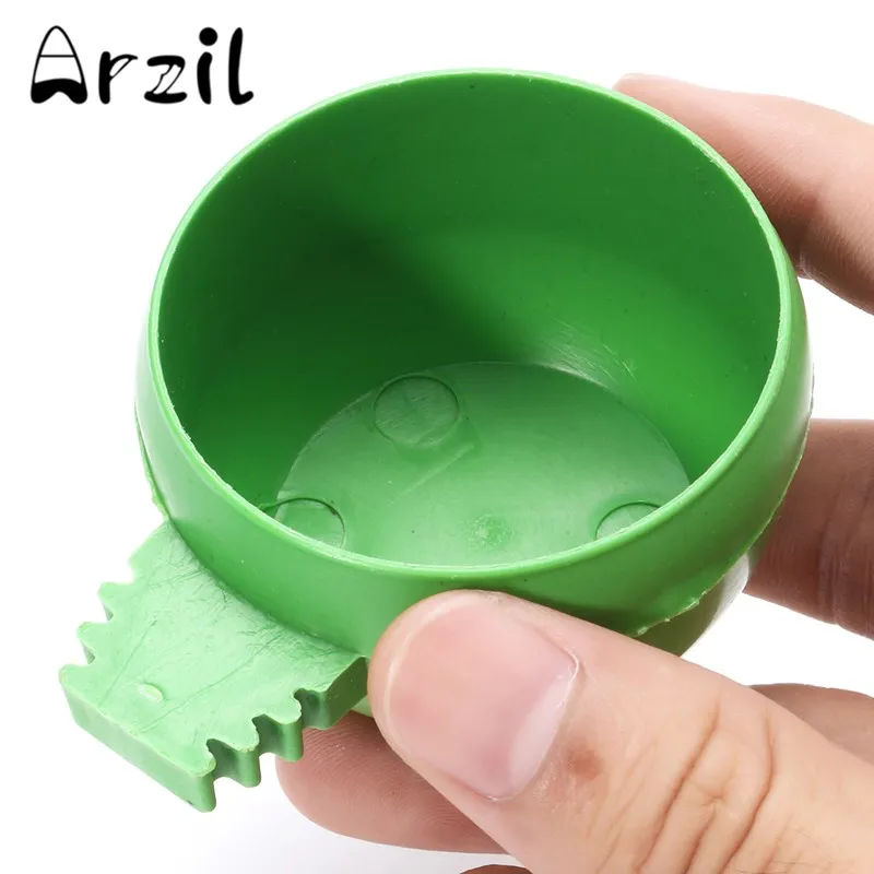 10Pcs/Lot Boxes Bird Feeding Bowl Cage Holder Plastic Round Parrot