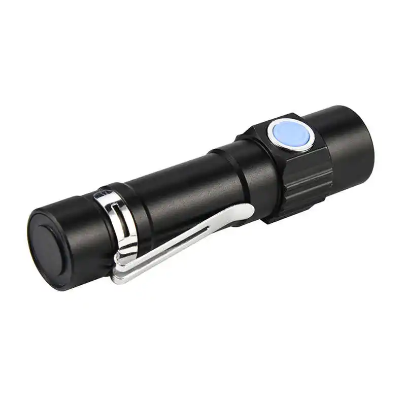 Mini Q5 LED USB Rechargeable Flashlight Torch Lamp Light 3Modes powerful led flashlight laser pointer,use 14500 battery #3S25 (5)