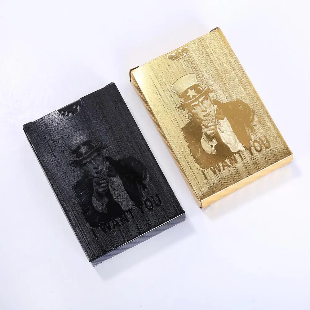 

Waterproof Black Playing Cards Golden PVC Poker Cards Collection Durable Creative Gift Plastic Card Diamond Plastic Game Card