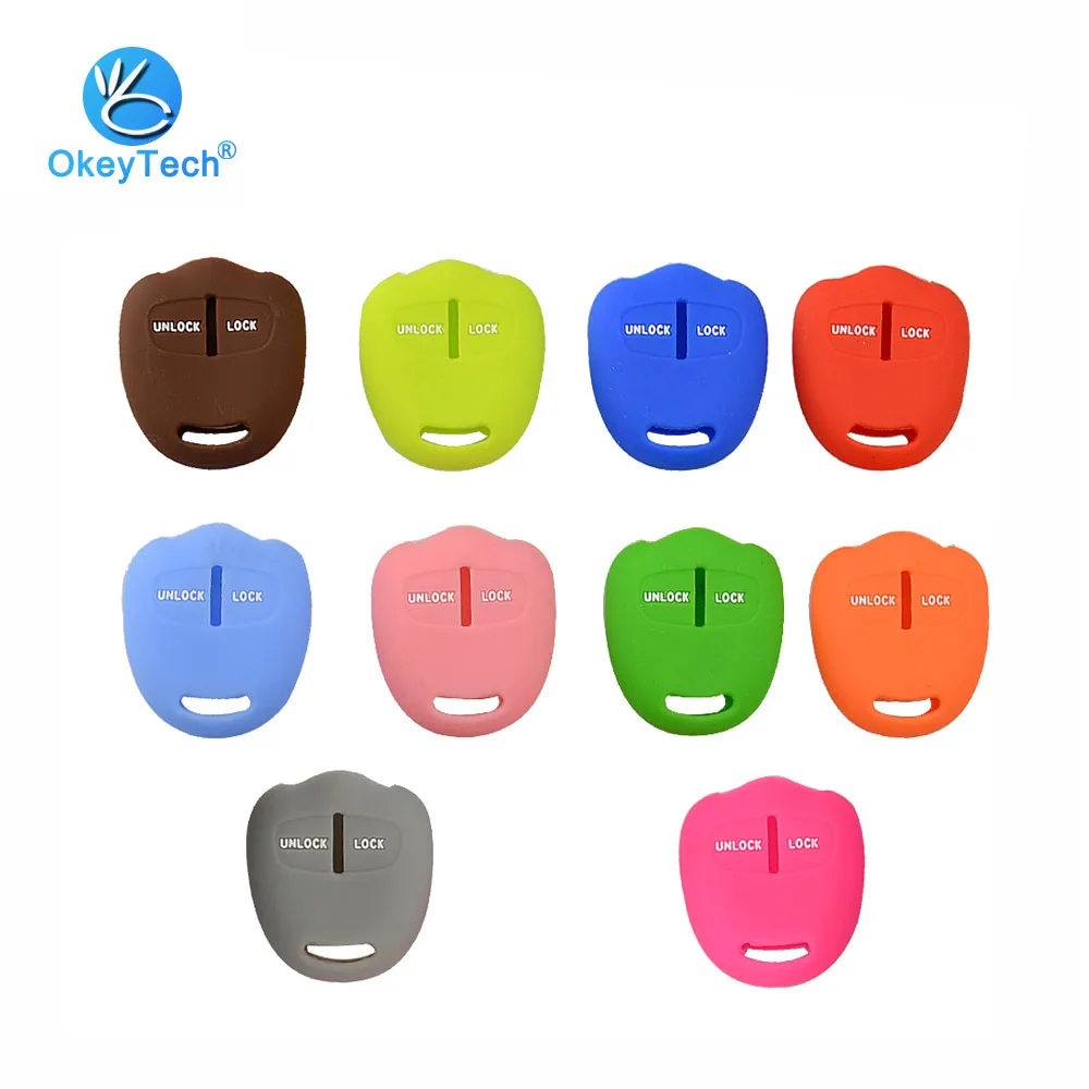 

OkeyTech Silicone Car Key Cover Case 2 Button Protection Skin For Mitsubishi Pajero Triton Lancer Evolution Grandis Outlander