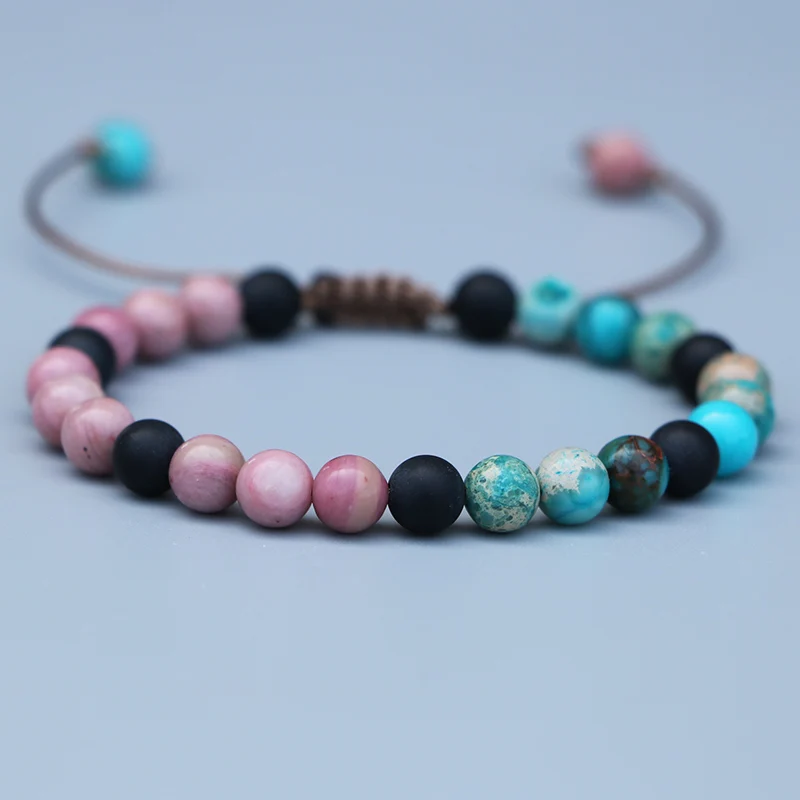 

EDOTHALIA Lovely Natural Stone Beads Bracelet For Women Girls Hand Woven Yoga Bracelets