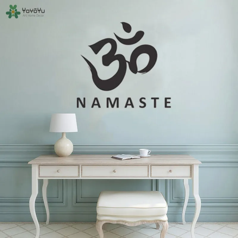 YOYOYU Настенная Наклейка Намасте буддийский Yoga Studio Peace Love Decor виниловые съемные