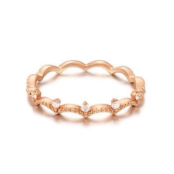 

EDI Princess Wedding Band 14K Rose Gold 0.05ctw G/SI Natural Diamond Windsor Tail Ring Anniversary Ring For Women