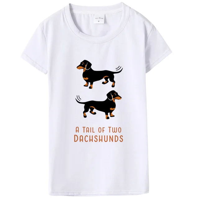 Женские футболки Dachshund летняя футболка с принтом забавной собаки с круглым вырезом и коротким рукавом, одежда для собак, футболка, повседневные крутые топы, футболки, подарки - Цвет: 001