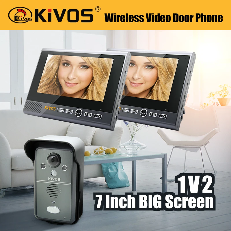 

7 Inch 1V2 Monitor 2.4G Wireless Long Distance Intercom Angle Adjustable Video Door Phone