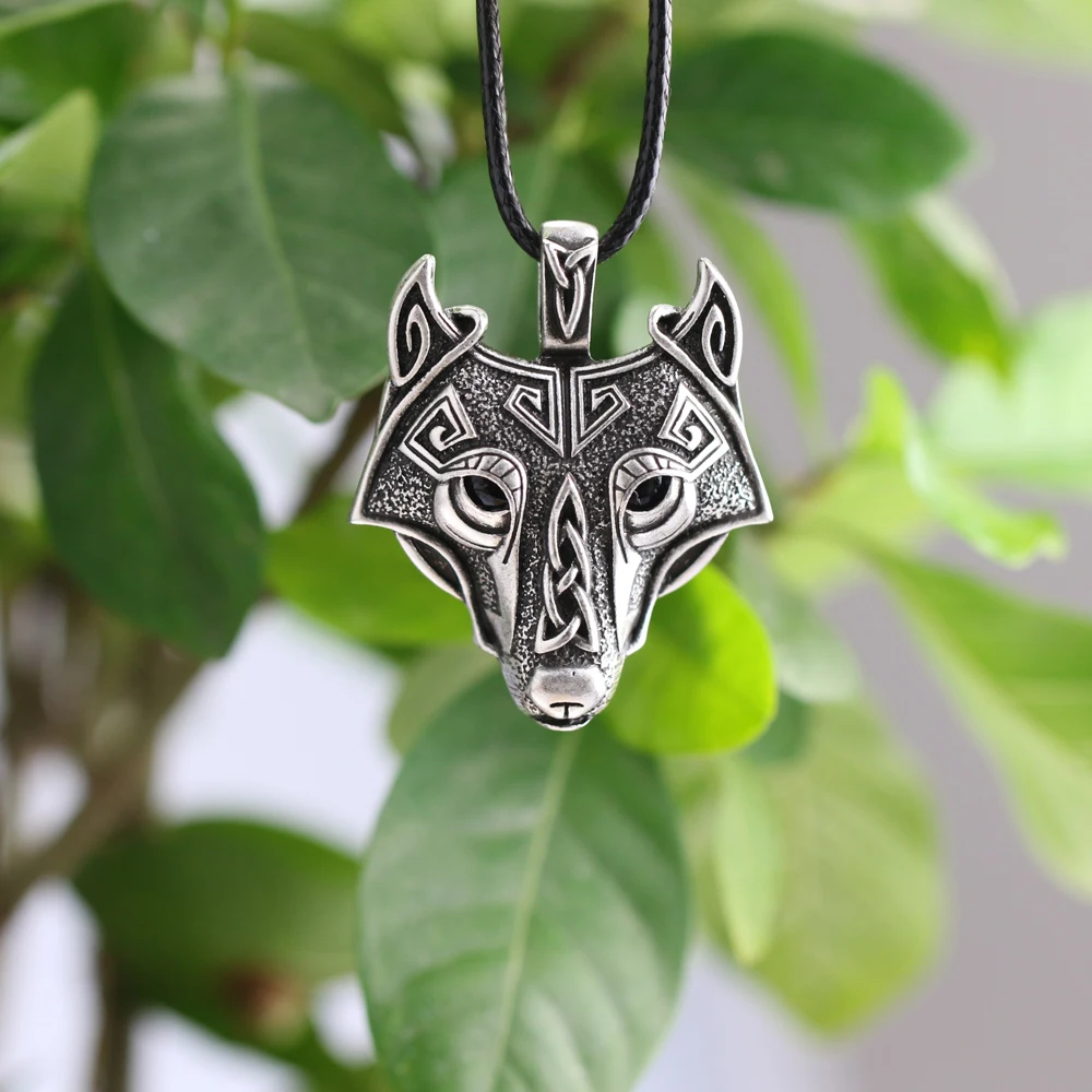 Norse Viking Colar Pingente Norse Animal Da Cabeça do Lobo Colar Original Jóias Lobo Cabeça hange