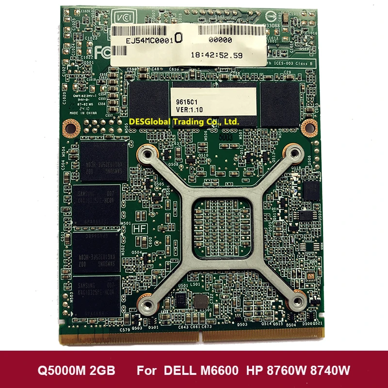 New  Brand New Quadro 5000m Q5000m N10E-GLM5-A3 2GB Video VGA Graphic Card MXM 3.0 For Laptop Dell M6600