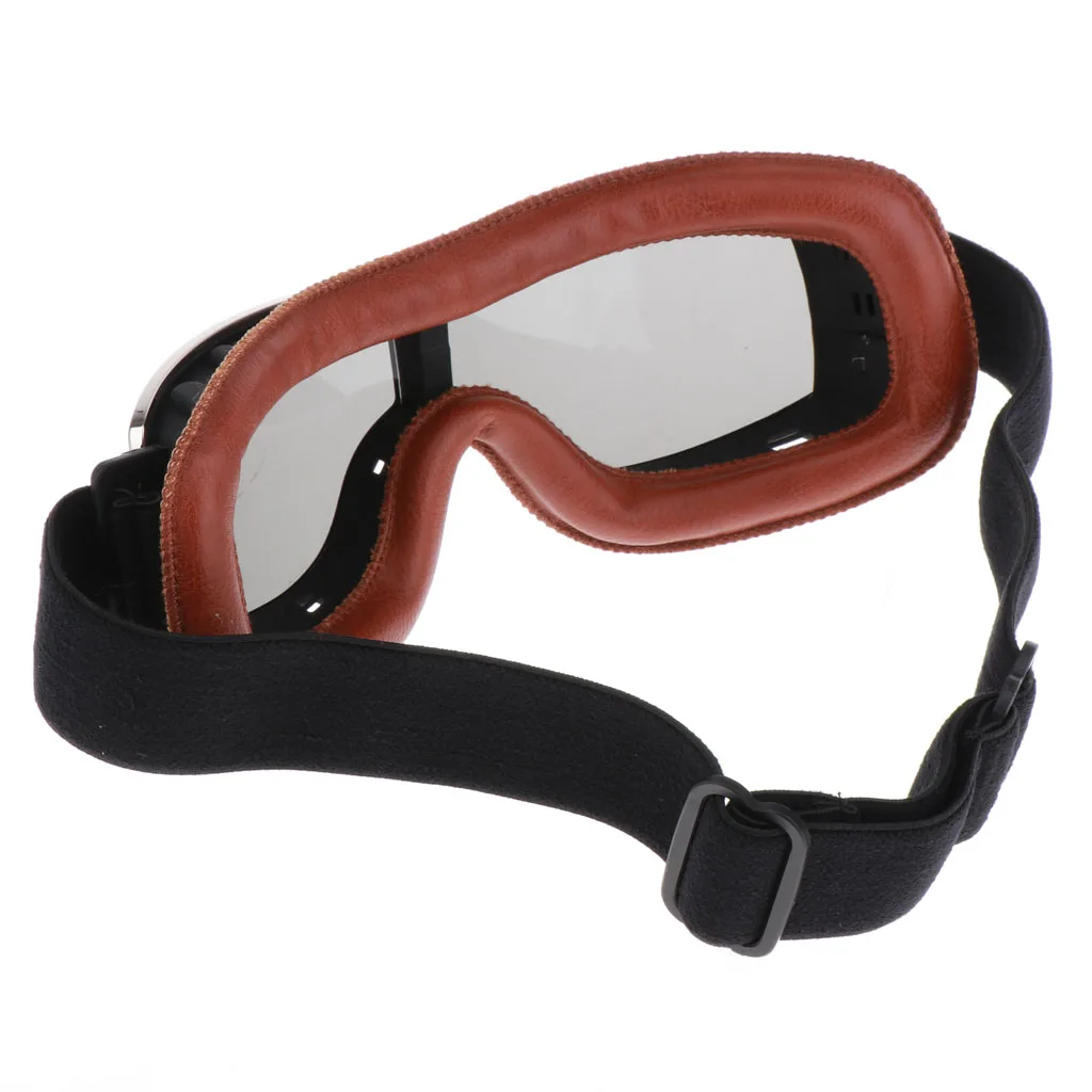1 Pcs Universal Vintage Motorcycle Goggles Pilot Motorbike Scooter Biker Glasses Helmet Goggles For Harley ABS Frame PC Lens