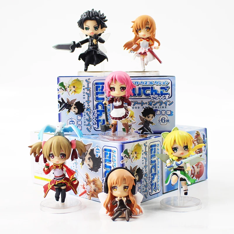 6Pcs/Set Sword Art Online Figures Fairy Dance Kirito Asuna Lefa Kirigaya Kazuto Yuuki PVC Action Figure Toy Dolls 4~9cm 6Pcs/Set Sword Art Online Figures Fairy Dance Kirito Asuna Lefa Kirigaya Kazuto Yuuki PVC Action Figure Toy Dolls 4~9cm