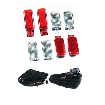 

TUKE OEM 8 pieces of Door Warning Light + LED Footwell Lights + Cable Fit A4 A5 A6 A7 A8 Q3 Q5 Q7 TT 3AD947409 8KD947411