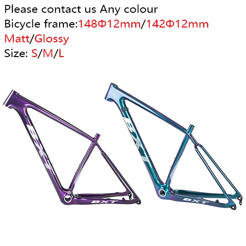 Велосипедная карбоновая рама для велосипеда mtb Boost Frame 29in BSA 1-1/" до 1-1/2" коническая рама для горного велосипеда велосипедные детали 17 цветов - Цвет: bxt chameleon