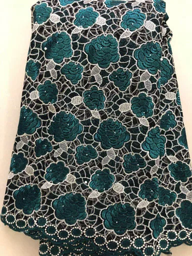

CLL3340 High Quality African Lace Fabric DARK GREEN French Net Embroidery Stones Tulle Lace Fabric For Nigerian party Dress