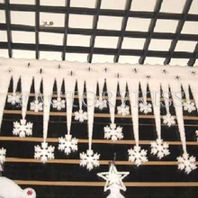 2 Pieces White Ice Strip With Snowflake Christmas Xmas Decoration Ornament Festival Party
