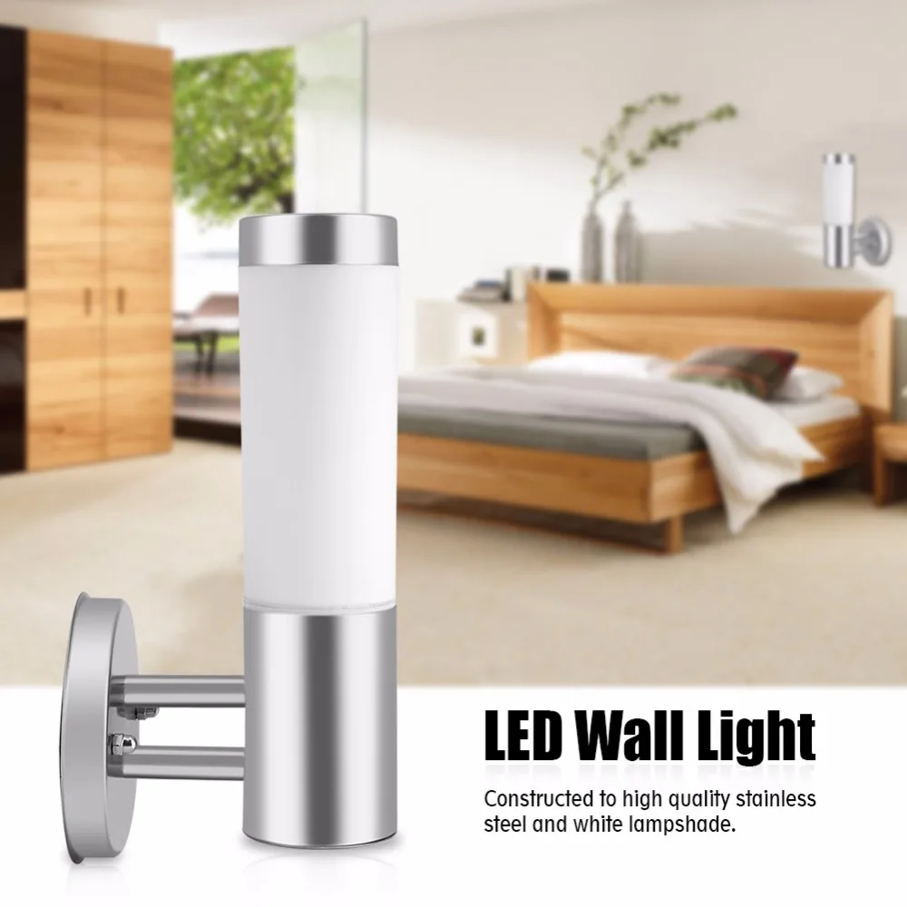

220V Wall Lamps LED Bedroom Wall Lights Luminaria Sconce Stainless Steel Lighting Fixture Waterproof Outdoor Lamp