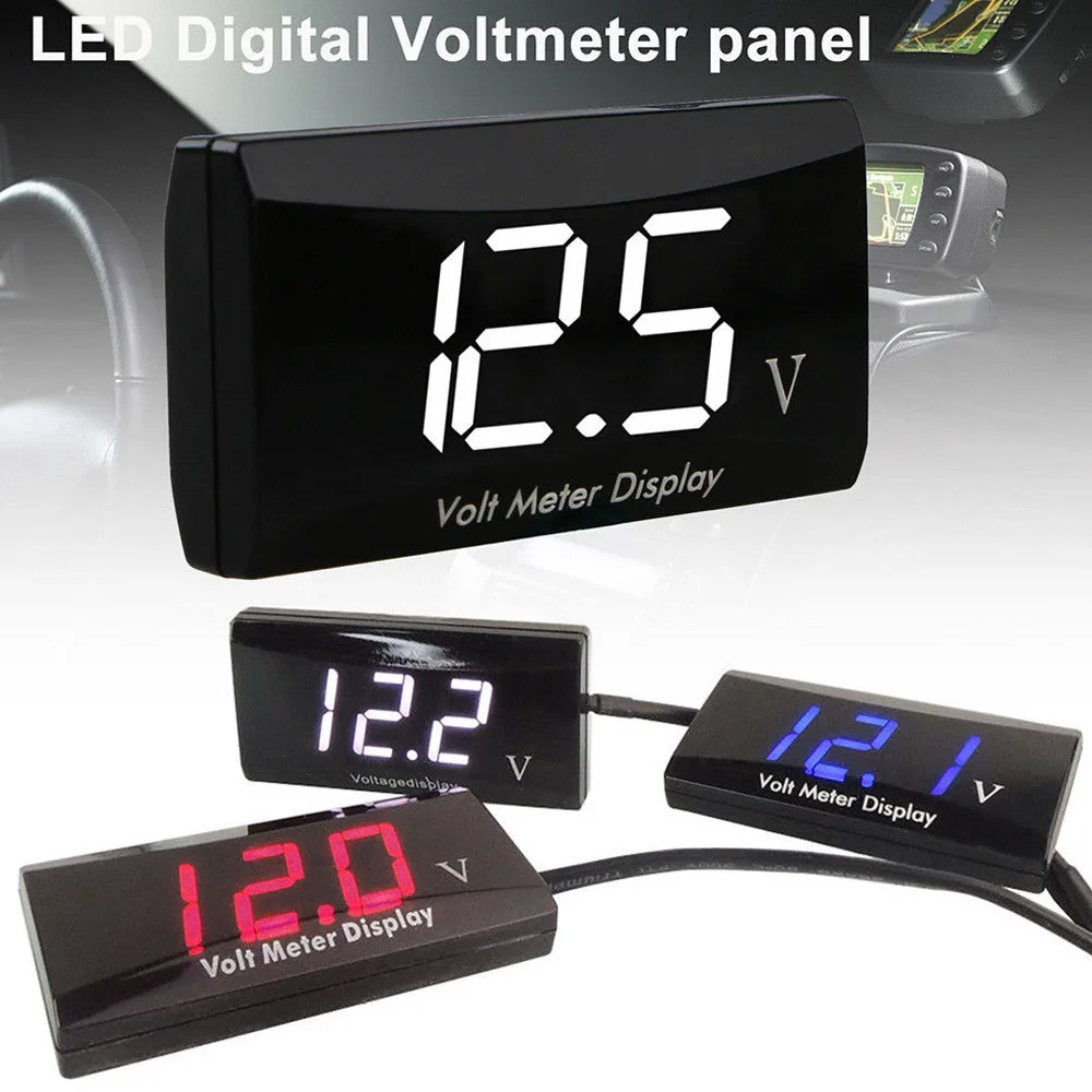 LED Digital Display Voltmeter Waterproof Voltage Volt Gauge Panel Meter