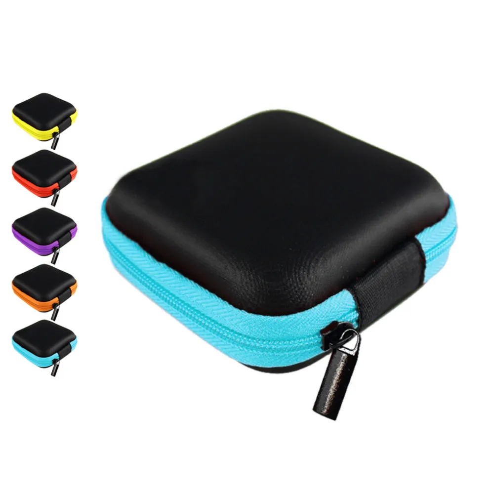 Random Color Headphones Earphone Cable Earbuds Storage Pouch Bag Clip