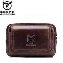 BULLCAPTAIN мужской кошелек для отдыха мешок талии мешок слинга небольшой карман Для мужчин кожаный ремень сигареты мешок мобильного телефона коричневый