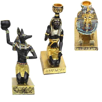 

Egyptian classical candle holder candlestick resin vintage candelabra for home decoration Wedding Deco